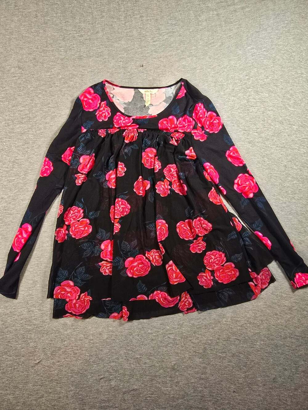 Matilda Jane Women's Winter Blooms Floral Long Sleeve Layered Swing Top